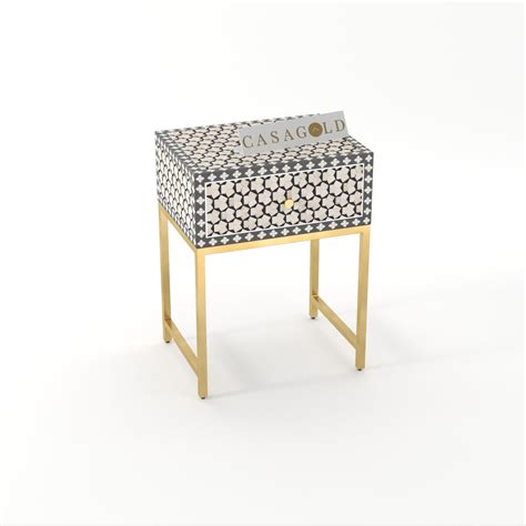 Inlay Bedside Table - Targua – CasaGold