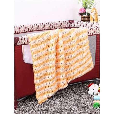 Soft Chenille Striped Baby Blanket - Peach 2630 – Magic Needles