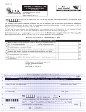 Louisiana Individual Income Tax Extension Form - Blank Fillable ...