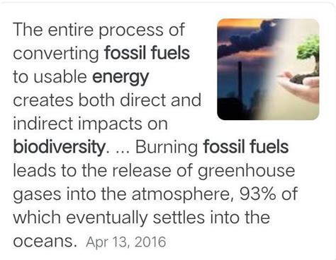 how the biodiversity effected by the excessive use of fossil fuels ...