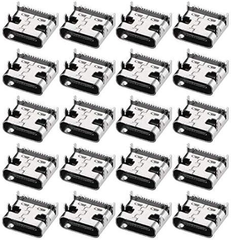 uxcell PCB USB Connector Type-C 3.1 16Pin Female Jack Fast Charging ...