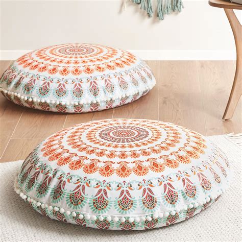 Amazon.com: Jhorxa Meditation Floor Pillow Set of 2, Squareand Round ...
