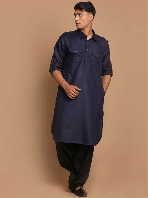 VASTRAMAY Men Navy Blue Kurta with Patiala - Price History