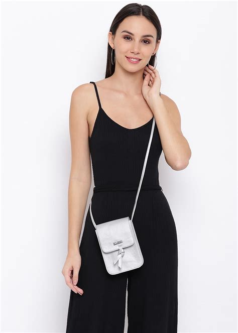 Get Stylish Trendy Small Mobile Pouch Sling - Silver at ₹ 767 | LBB Shop
