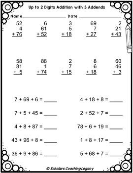 Image result for 3 Addends Addition Horizontal