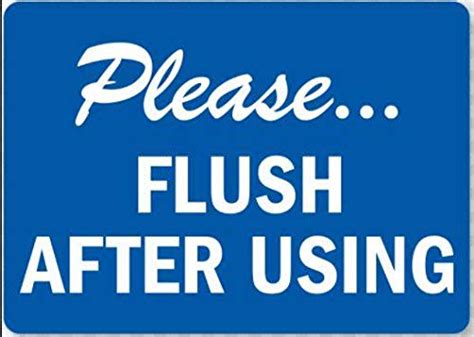 VVWV Please Flush After Using Sign Sticker for Public Hospital Clinic ...
