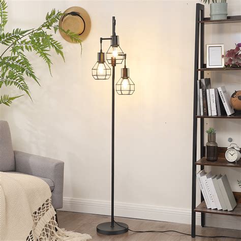 Steelside™ Zakaria 65'' Dimmable Tree Floor Lamp with 3 bulbs included ...