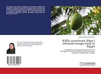 Kilifia acuminata (Sign.) infested mango trees in Egypt: Developing an ...
