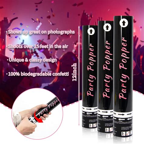 Buy 5 Pack Gold Confetti Cannons, 12 Inch Confetti Poppers Gold, Party ...