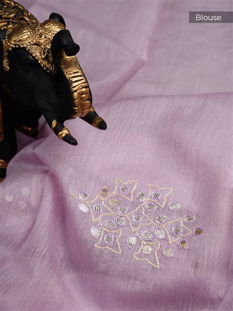 Lenin saree with GotaPatti work and scallop Border - Lavender – Sirimalle