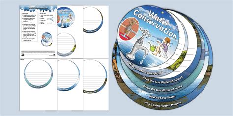 Water Conservation Circles Booklet - Twinkl