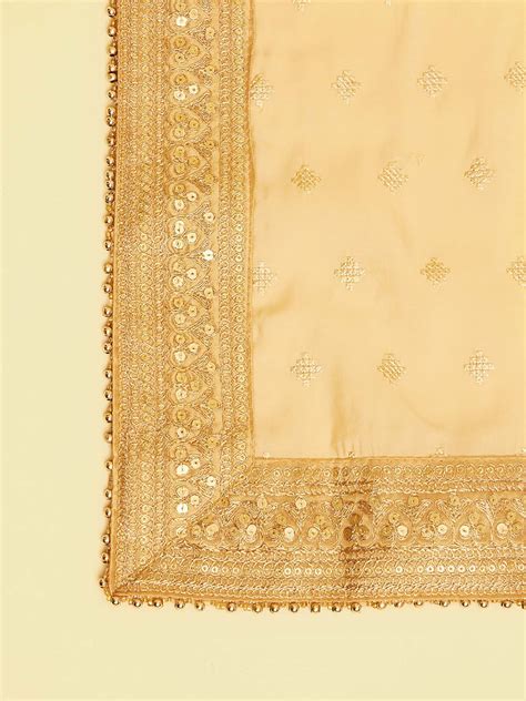 Buy Manyavar Beige Blended Viscose Dupatta for Men Online
