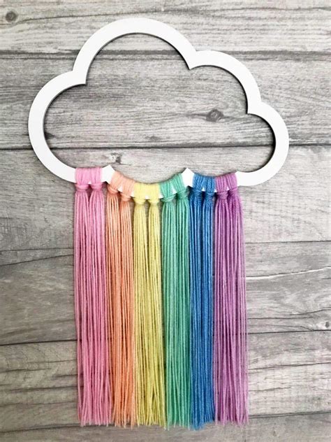 Paperiva Cloud Rainbow Tassel Nursery Decor Wall Hanging - Kids Room ...