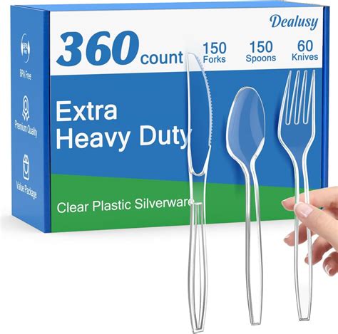 Amazon.com: Amazon Basics Disposable Clear Assorted Cutlery Set ...