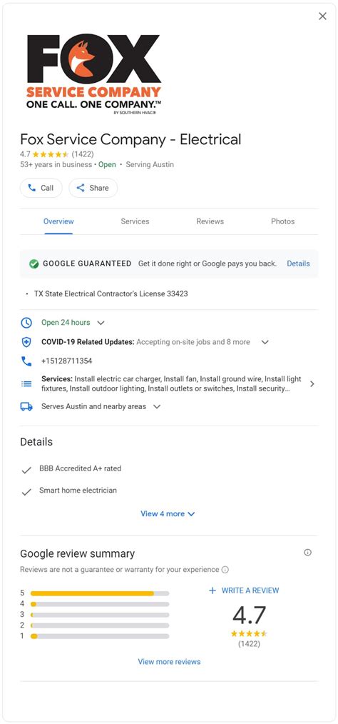 Google Local Services API 的图像结果
