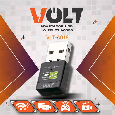 Adaptador Wifi USB 2.0 para PC (600AC doble banda)VLT-A018 – Volt Power