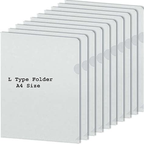 GreatDio L Folder File | A4 Size Durable Clear Transparent Plastic File ...