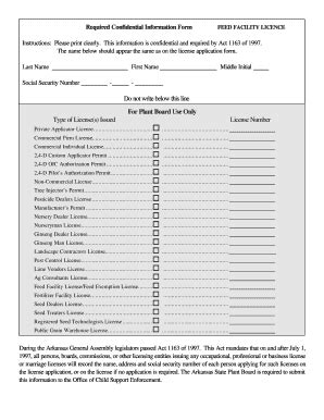 Fillable Online plantboard arkansas Form RCIF (Feed Facility License ...