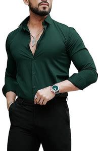 Kalawatia fashion Men Solid Casual Dark Green Shirt - Buy Kalawatia ...