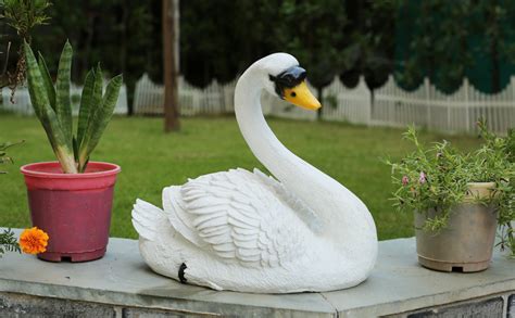 Wonderland Polyresin Swan Statue | Material Resin | Swan Size 16.5 X 14 ...