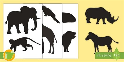 Imágenes para recortar: Sombras de animales - Compatibles con mesa de luz