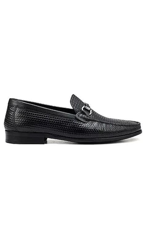 Black Textured Leather Loafers – Rosso Brunello Leathers Pvt. Ltd.