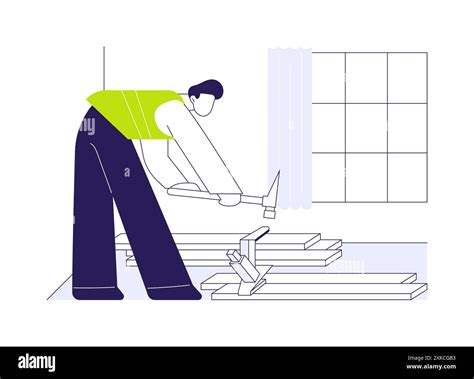 Laying hardwood floors abstract concept vector illustration Stock ...