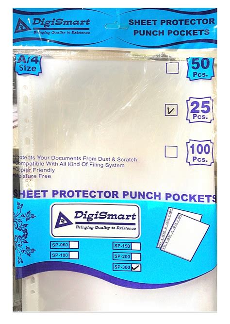 Digismart Transparent Document Sleeves,150 Micron A4 Size, Pack of ...