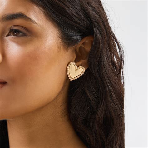 Statement Pearl Heart Stud - Accessorize India