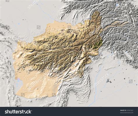 Afghanistan Shaded Relief Map Surrounding Territory Stock Illustration 32367322 | Shutterstock