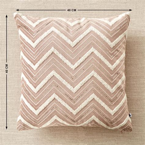 Buy Endura Chevron Embroidered Cushion Cover - 40x40cm from Home Centre ...