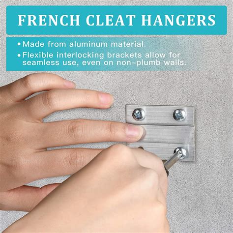 Buy French Cleat Hanger, 2 Aluminum Z Clips Interlocking Wall Mounting ...