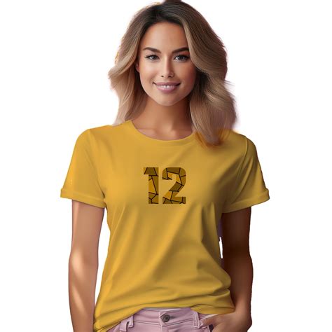 12 Number Women T-Shirt (Golden Yellow) – City Posters Plus