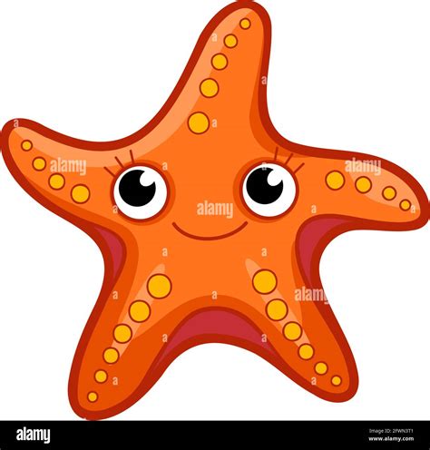 Clip Art Starfish Cute Starfish Vector Illustration. Friendly Oceanic