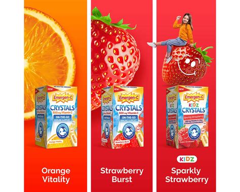 Kidz Sparkly Strawberry Crystals for Immune Support | Emergen-C®
