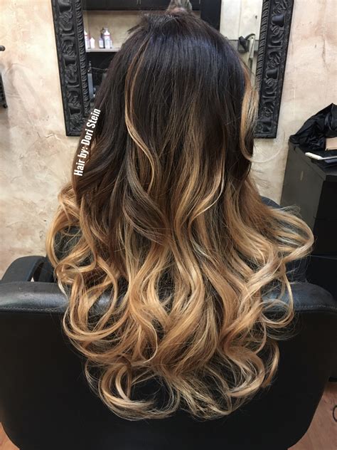 Gorgeous dark brown to blonde balayage. Her hair stayed healthy with ...