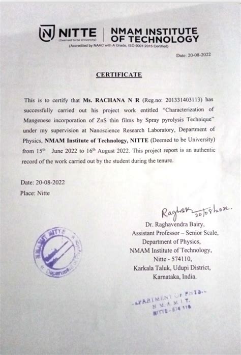 M.Sc Physics: Research Internship | St Philomena College (Autonomous ...