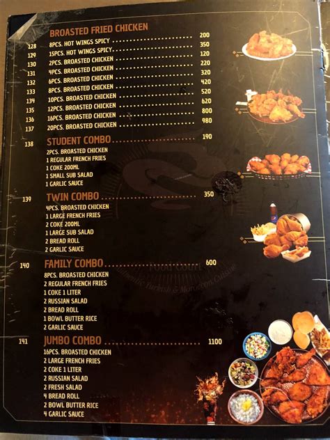 Menu at Casablanca Food court, Hyderabad