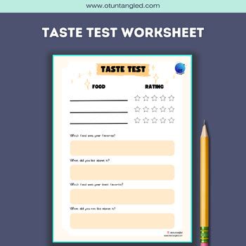 Image result for Taste Test Worksheet