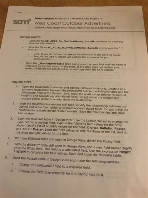 Access Module 3 Sam Project 的图像结果