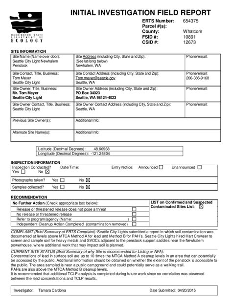 Fillable Online apps.ecology.wa.govcleanupsearchdocumentINITIAL ...