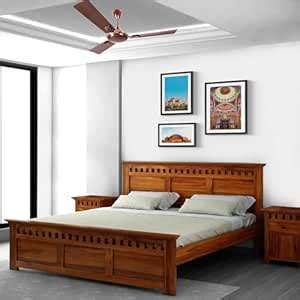 Lignum Arts Sheesham Wood King Size Bed Without Storage Wooden Double ...