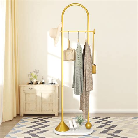 Tieou Metal Gold Coat Rack Freestanding Entryway Coat Rack Stand ...