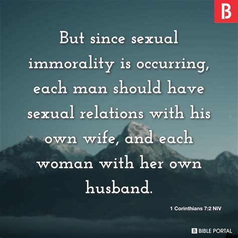 1 Corinthians 7:2 NIV - Bible Image- Bible Portal