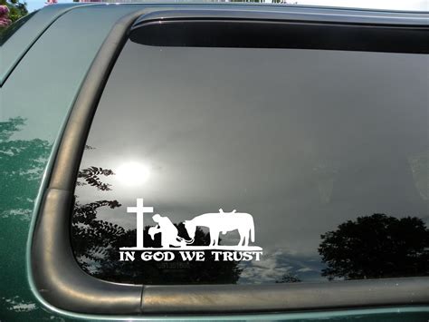 YttBuy Cowboy Praying with Cross - Die Cut Christian Vinyl India | Ubuy