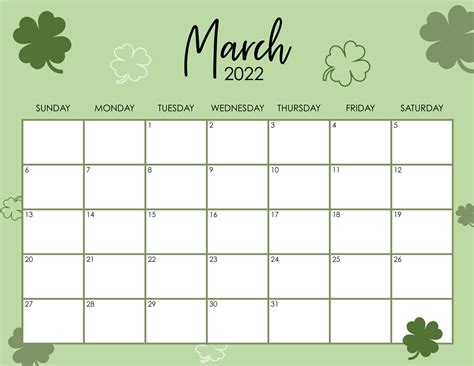 March 2022 Calendars - 15 FREE Printables | Printabulls