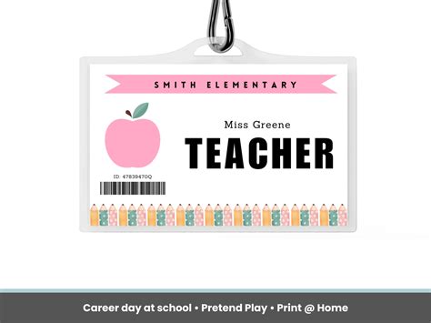 Pretend Play Teacher Name Badge Printable - Etsy