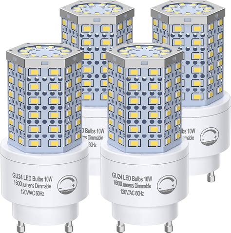 Sunco Lighting 10 Pack GU24 LED Light Bulbs 2 Prong A19, CRI91 5000K ...