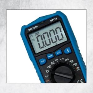 Mextech DT115 3¾ Digit True RMS Multimeter 6000 Counts, Battery Powered ...