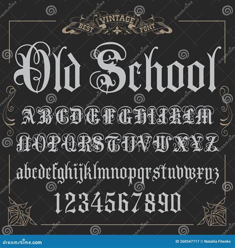 Font. Typeface. Script. Vintage Script Font Stock Illustration ...